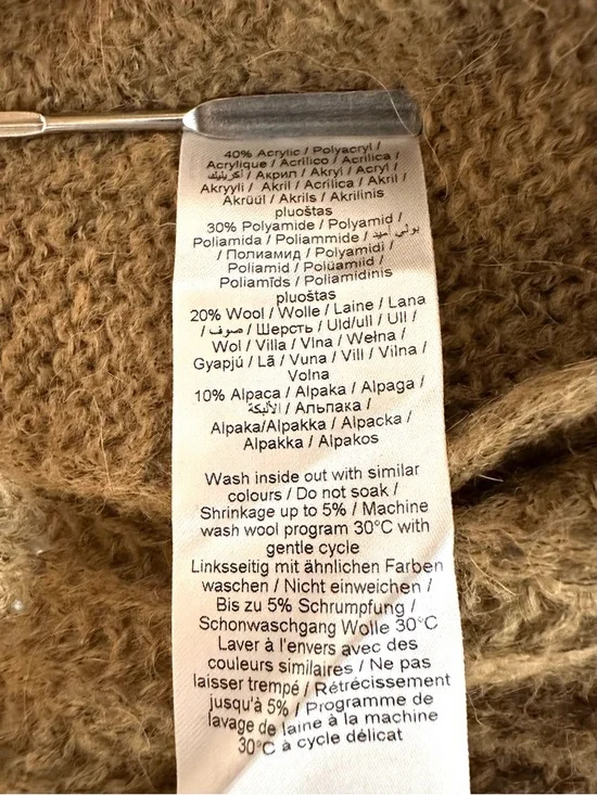 FRANSA Wool Alpaca Chunky Cardigan Cozy Minimalist Cottagecore - Picture 8 of 10